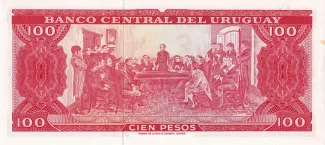 Uruguay 100 Pesos, 1967 reverse