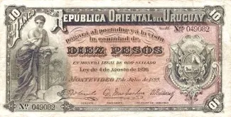 Uruguay 10 Pesos, 1899 image