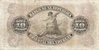 Uruguay 10 Pesos, 1899 reverse