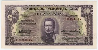 Uruguay 10 Pesos, 1948 image