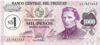 Uruguay 1 Nuevo Peso, 1975 obverse