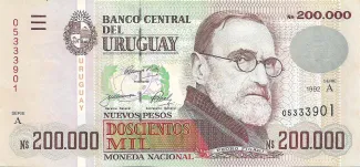Uruguay 200.000 Nuevos Pesos, 1992 obverse