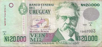 Uruguay 20.000 Nuevos Pesos, 1989-1991 obverse