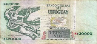 Uruguay 20.000 Nuevos Pesos, 1989-1991 reverse