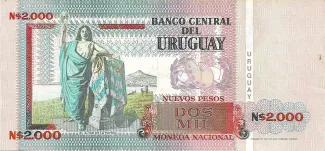 Uruguay 2.000 Nuevos Pesos, 1989 reverse