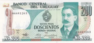 Uruguay 200 Nuevos Pesos, 1986 obverse