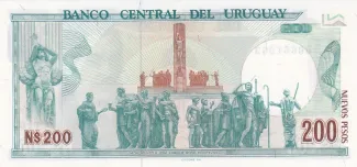 Uruguay 200 Nuevos Pesos, 1986 reverse