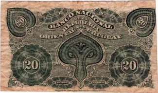 Uruguay 20 Centésimos, 1887 reverse