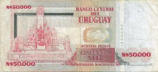 Uruguay 50.000 Nuevos Pesos, 1989-1991 reverse
