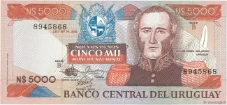 Uruguay 5.000 Nuevos Pesos, 1983-1987 obverse
