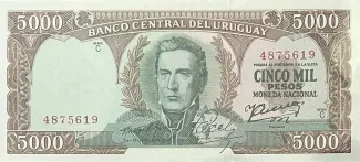 Uruguay 5.000 Pesos, 1968 image