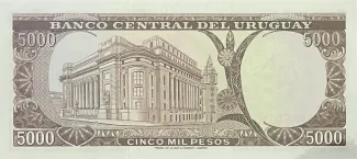 Uruguay 5.000 Pesos, 1968 reverse