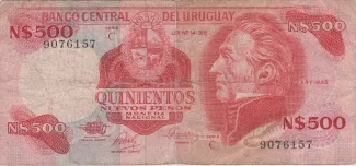 Uruguay 500 Nuevos Pesos, 1978-1985 obverse