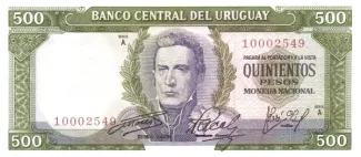 Uruguay 500 Pesos, 1967 image
