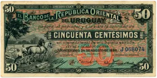 Uruguay 50 Centésimos, 1896 image