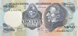 Uruguay 50 Nuevos Pesos, 1979-1987 obverse