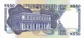 Uruguay 50 Nuevos Pesos, 1988-1989 reverse