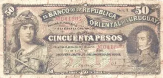 Uruguay 50 Pesos, 1896 image