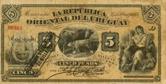 Uruguay 5 Pesos, 1875 image