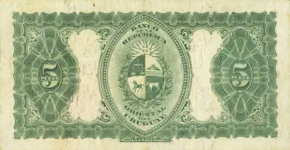 Uruguay 5 Pesos, 1914 reverse