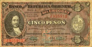 Uruguay 5 Pesos, 1934 image