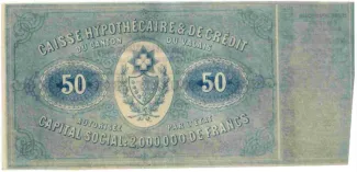 Valais 50 Francs, 1871 reverse