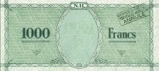 Vanuatu 1.000 Francs, 1943 reverse