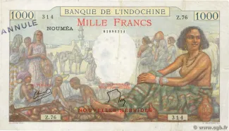 Vanuatu 1.000 Francs, 1945