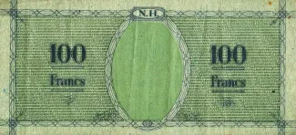 Vanuatu 100 Francs, 1943 reverse