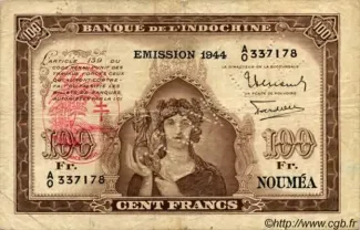 Vanuatu 100 Francs, 1945