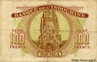 Vanuatu 100 Francs, 1945 reverse