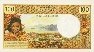 Vanuatu 100 Francs, 1965-1971 reverse