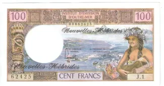 Vanuatu 100 Francs, 1970-1977