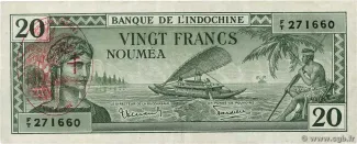 Vanuatu 20 Francs, 1945