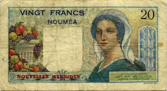 Vanuatu 20 Francs, 1951-1963 reverse