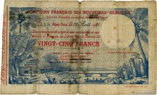 Vanuatu 25 Francs, 1921