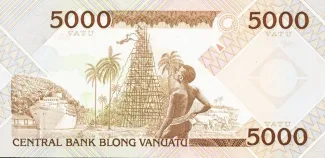 Vanuatu 5.000 Vatu, 1989 reverse