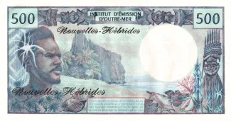 Vanuatu 500 Francs, 1970-1980 reverse