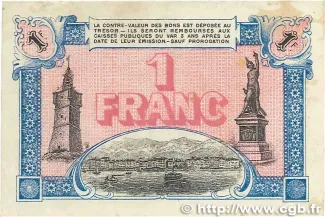Var, Department of 1 Franc, 1916-1922 reverse