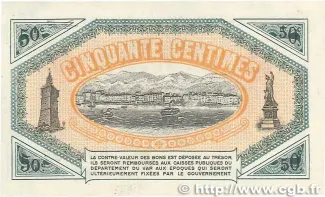 Var, Department of 50 Centimes, 1916-1922 reverse