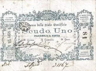 Vatican City 1 Scudo, 1867 image