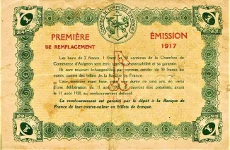 Vaucluse, Department of 1 Franc, 1915 reverse