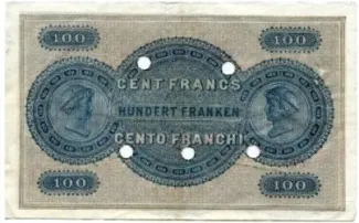 Vaud 100 Francs, 1883-1906 reverse