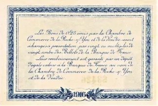 Vende, Department of 25 Centimes, 1916 reverse