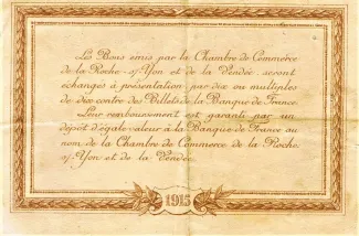 Vende, Department of 50 Centimes, 1915 reverse