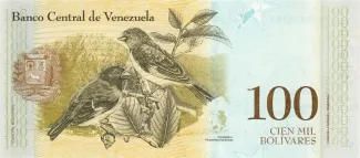 Venezuela 100.000 Bolivares, 2017 reverse