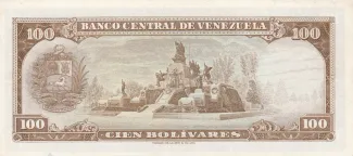 Venezuela 100 Bolivares, 1963-1973 reverse