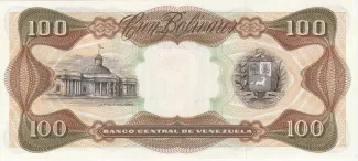 Venezuela 100 Bolivares, 1972-1981 reverse