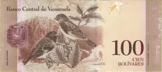Venezuela 100 Bolivares, 2007-2017 reverse