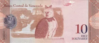 Venezuela 10 Bolivares, 2007-2014 reverse